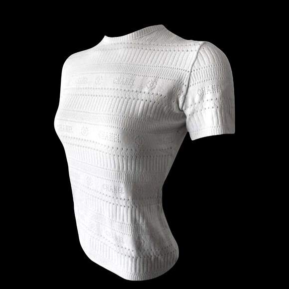 CHANEL Vintage Logo Monogram Y2K Top - Picture 10 of 11